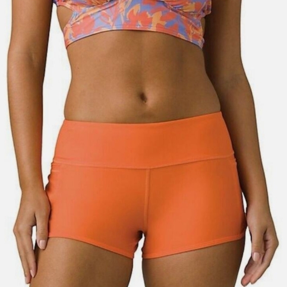 Prana Chantel Nespola Orange Athletic Swim Shorts Xs UPF 50+ - Picture 1 of 6